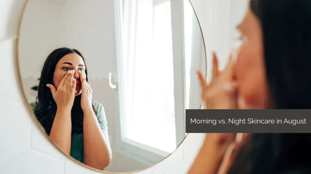 Night skincare routine as part of morning vs. night skincare in August